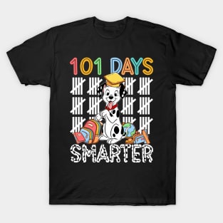 101 Days Of School Dalmatian Dog 100 Days Smarter Teacher T-Shirt